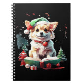 Dog in Christmas Hat with Books - A Perfect Christ Notitieboek (Voorkant)