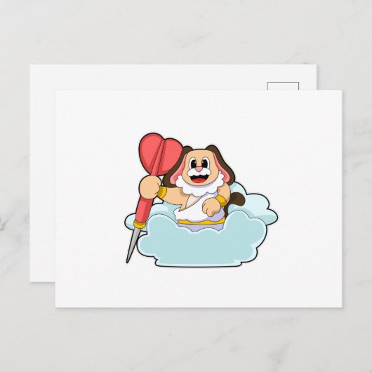 Dog in Darts met Dart Briefkaart (Voorkant / Achterkant)