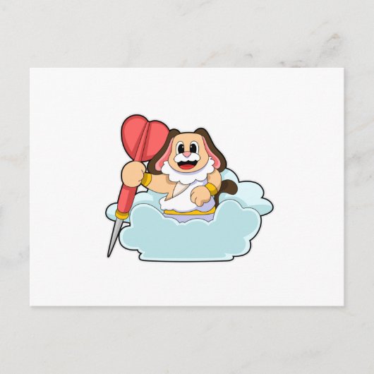 Dog in Darts met Dart Briefkaart (Voorkant)