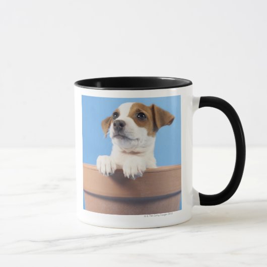 Dog in de bloempot mok (Rechts)