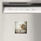 Dog in de ochtend routine magneet (Insitu (Vaatwasser))