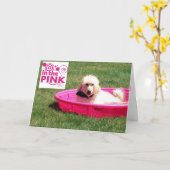 DOG-IN DE PINK/IN DE POOL OP UW GROTE DAG KAART (Gele Bloem)