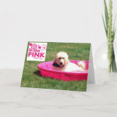 DOG-IN DE PINK/IN DE POOL OP UW GROTE DAG KAART (Voorkant)