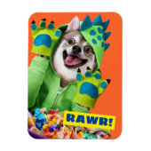 Dog in Dinosaur Costume Magneet (Verticaal)