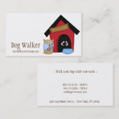 Dog in Dog House Walker Pet Sitter Visitekaartjes (Voorkant / Achterkant)