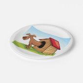 Dog in een Bord van het Dog House Paper (Gekanteld)