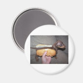 Dog in een Bun Magneet (Voorkant / Achterkant)