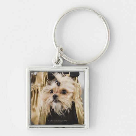 Dog in een handtas sleutelhanger (Voorkant)