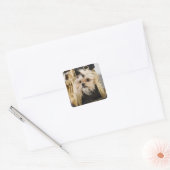 Dog in een handtas vierkante sticker (Envelop)