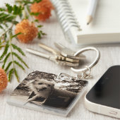 Dog In een postvak Sleutelhanger (Voorkant Rechts)