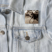 Dog In een postvak Vierkante Button 5,1 Cm (In situ)