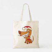 Dog in een Santa Hat Canvas tas (Achterkant)