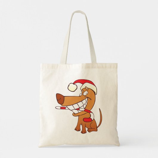 Dog in een Santa Hat Canvas tas (Achterkant)