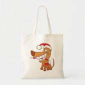 Dog in een Santa Hat Canvas tas (Voorkant)