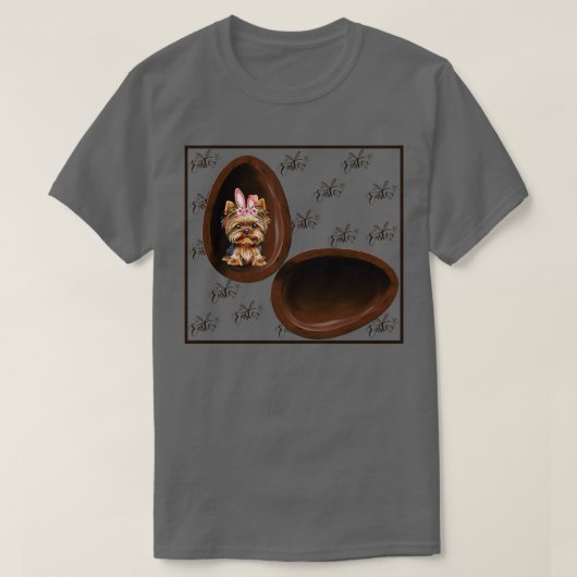 Dog in eierbunny dog voor Pasen T-shirt (Design voorkant)