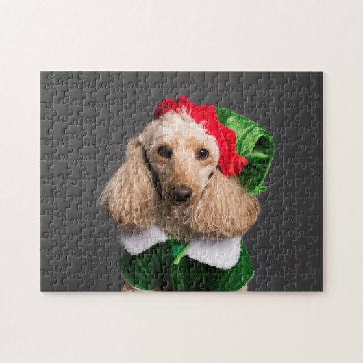 Dog in Elf Costume Legpuzzel (Horizontaal)