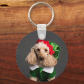 Dog in Elf Costume Sleutelhanger (Voorkant)