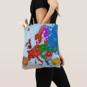 Dog in European Languages Map Bag Tote Bag (Dichtbij)