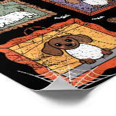 Dog In Ghost Costume Funny Halloween Puppy Lover Poster (Hoek)