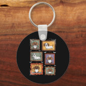 Dog In Ghost Costume Funny Halloween Puppy Lover Sleutelhanger (Voorkant)