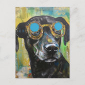Dog in Glasses Collage Briefkaart (Voorkant)