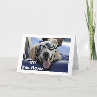 DOG IN GOGGLES ZEGT: "GEEF UW RETIREMENT AAN" KAART
