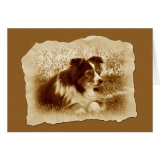  Dog in het Sepia Tones Wenskaart