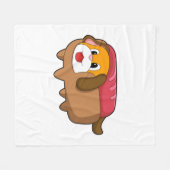 Dog in Hotdog Fleece Deken (Voorkant (Horizontaal))
