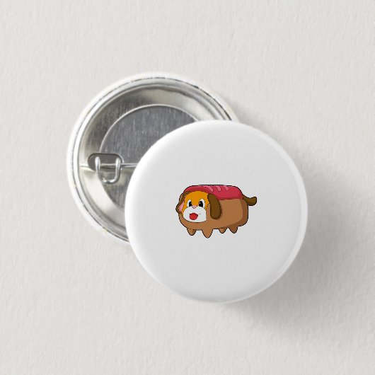Dog in Hotdog Ronde Button 3,2 Cm (Voorkant /achterkant)