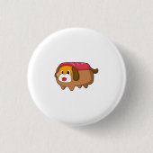 Dog in Hotdog Ronde Button 3,2 Cm (Voorkant)