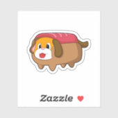 Dog in Hotdog Sticker (Vel)