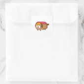 Dog in Hotdog Vierkante Sticker (Tas)