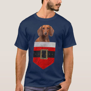 Dog in je Pocket Santa Dachshund T-shirt