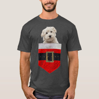 Dog in je Pocket Santa Maltese T-shirt