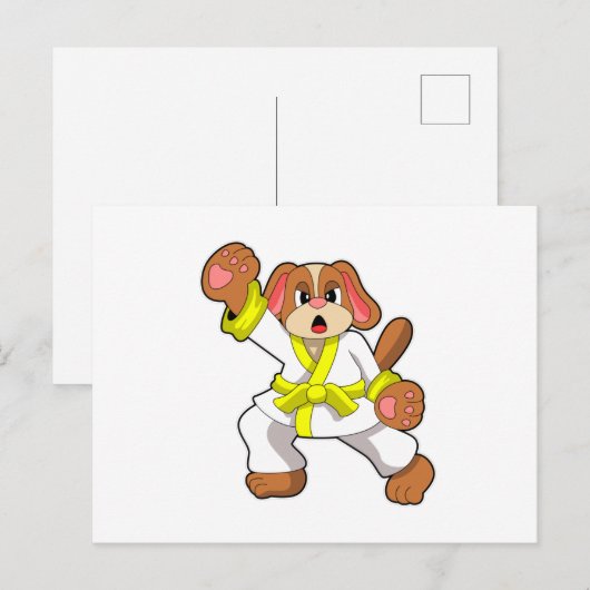 Dog in Karate Martial arts Briefkaart (Voorkant / Achterkant)