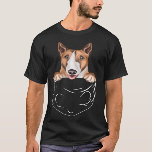 Dog In Pocket Bull Terrier  Dog T-shirt (Voorkant)