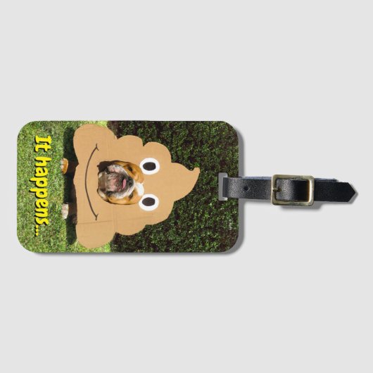 Dog in Poop Emoji Costume Bagagelabel (Voorkant (horizontaal))
