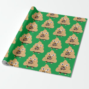 Dog in Poop Emoji Costume Cadeaupapier