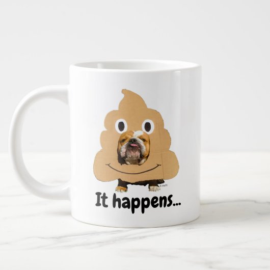 Dog in Poop Emoji Costume Grote Koffiekop (Links)