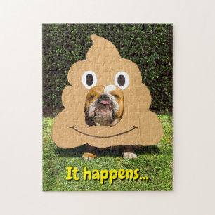 Dog in Poop Emoji Costume Legpuzzel