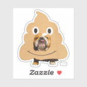 Dog in Poop Emoji Costume Sticker (Vel)