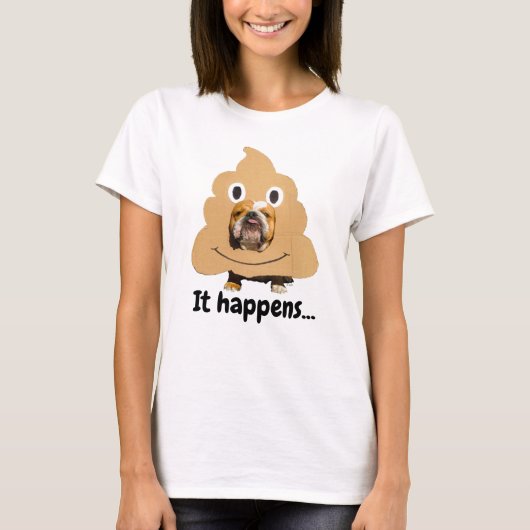 Dog in Poop Emoji Costume T-shirt (Voorkant)