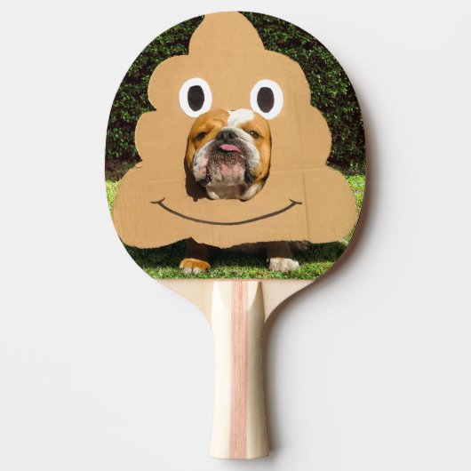 Dog in Poop Emoji Costume Tafeltennisbatje (Voorkant)