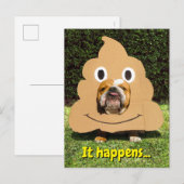 Dog in Poop Emoji Costume Uitnodiging Briefkaart (Voorkant / Achterkant)