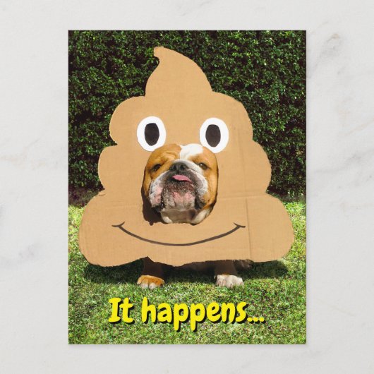 Dog in Poop Emoji Costume Uitnodiging Briefkaart (Voorkant)