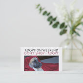 Dog in Red Blanket, Pet Adoption Event Advertising Visitekaartje (Staand voorkant)