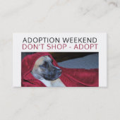 Dog in Red Blanket, Pet Adoption Event Advertising Visitekaartje (Voorkant)