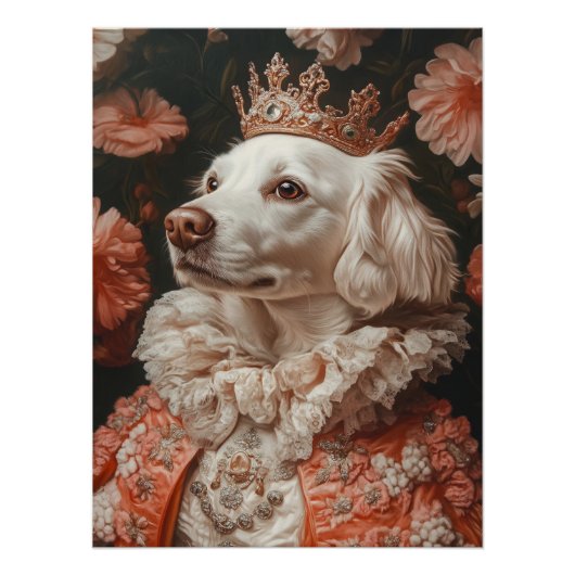 Dog in Royal Attire. Elegant Dog Portrait - Royal Perfect Poster (Voorkant)