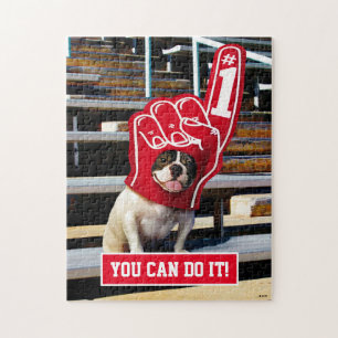 Dog in schuimhand legpuzzel