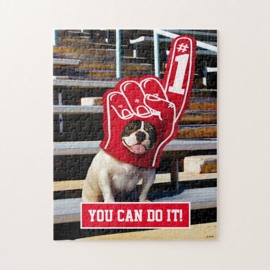 Dog in schuimhand legpuzzel (Verticaal)